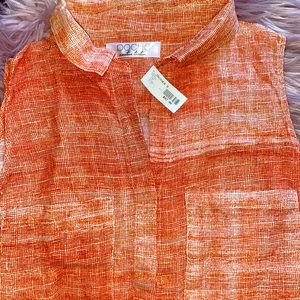 Sleeveless button down shirt